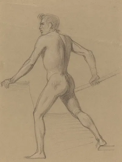 A Male Nude Moving to the Left by Tommaso Minardi — digital art print download