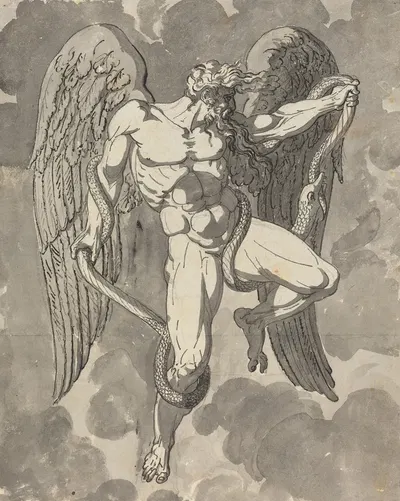 Saturn Wrestling with a Snake by Tommaso Minardi — digital art print download