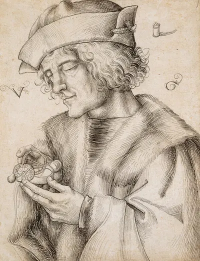Bildnis eines Mannes mit Taschensonnenuhr by Urs Graf — digital art print download