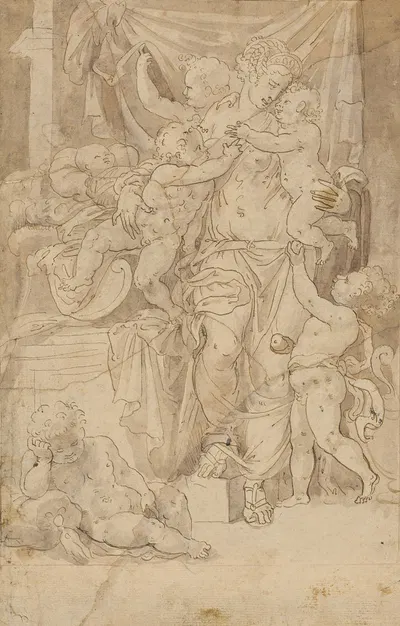 Caritas II by Vincent Sellaer, 1557 — digital art print download