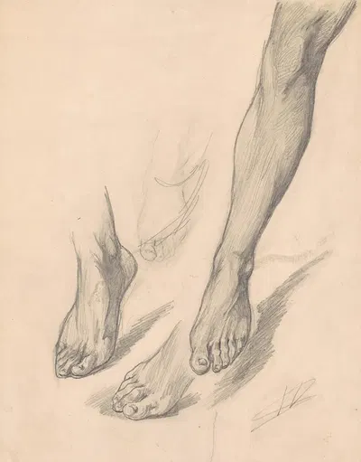 Studies of Feet by Walter Shirlaw, c. 1872 — digital art print download