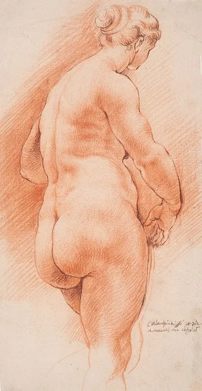 Woman seen from behind, half turned to the right by Willem Panneels, 1627 – 1630 — digital art print download