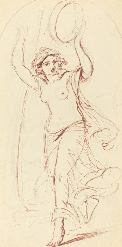 Dancing Woman with a Tambourine by Уильям Эдвард Фрост — digital art print download
