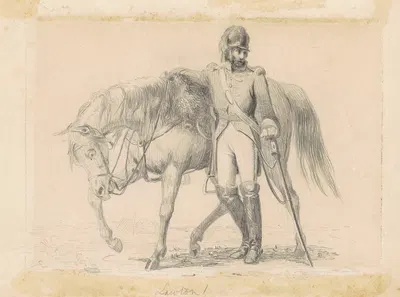 Dragoon with His Charger by Уильям Тайли Ранни — digital art print download