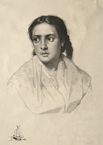 Head of a Girl by Ханс Мейер, 1870 — digital art print download