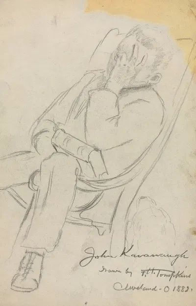Sketch of John Kavanaugh by Фрэнк Гектор Томпкинс, 1882 — digital art print download