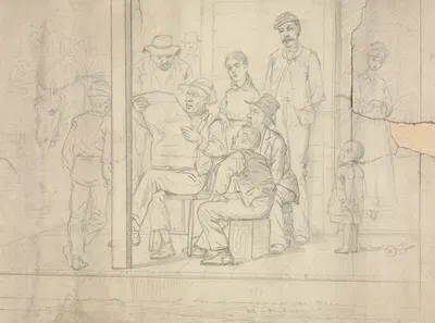 Sketch – News from the Army by Арчибальд Уиллард — digital art print download