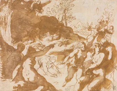 Apollo and the Muses Awakened by the Call of Fame by Якопо Пальма юный — digital art print download