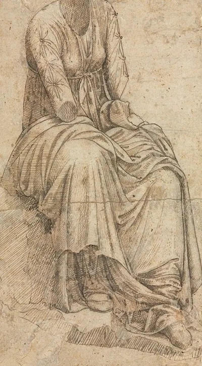 Copy of a Roman Statue of a Seated Woman by Domenico Ghirlandaio — digital art print download