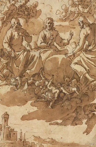 Christ in Glory with Two Saints by Marcantonio Bassetti — digital art print download