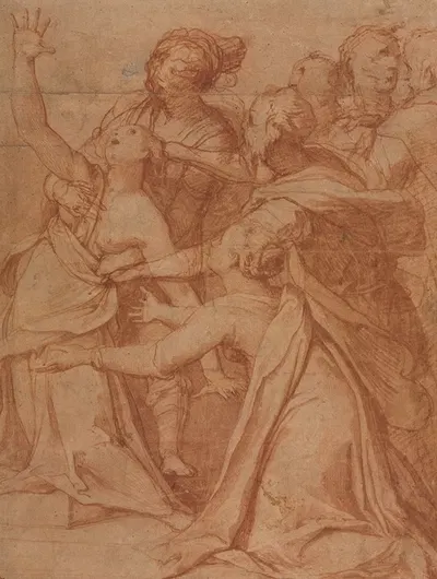 A Miracle of Saint Philip Benizzi: The Healing of a Demoniac Woman by Taddeo Zuccaro, c. 1557 — digital art print download