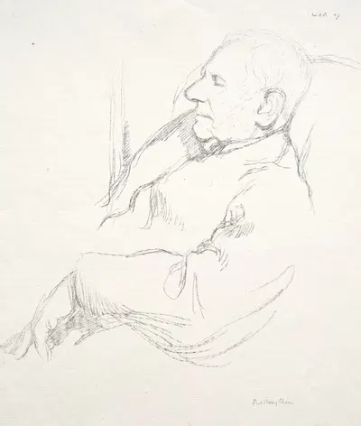 Sir Francis Seymour Haden Asleep by Уильям Ротенштейн, 1897 — digital art print download