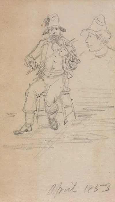The Fiddling Beggar by Уильям Сидни Маунт, 1853 — digital art print download