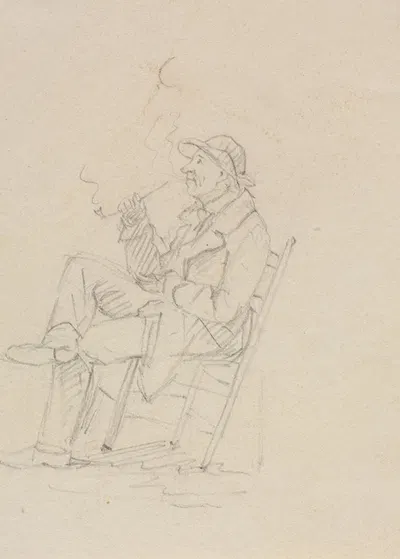 Man Smoking a Pipe by Уильям Сидни Маунт — digital art print download