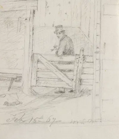Resting on the Fence by Уильям Сидни Маунт, 1867 — digital art print download
