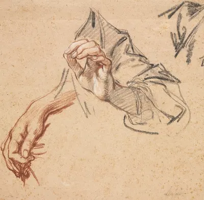 Study of Hands by Пьер Лефан — digital art print download