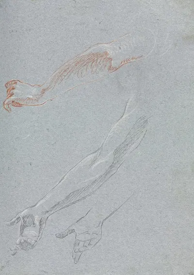 Study of hands and arms by Франческо Лоренци, 1760 — digital art print download
