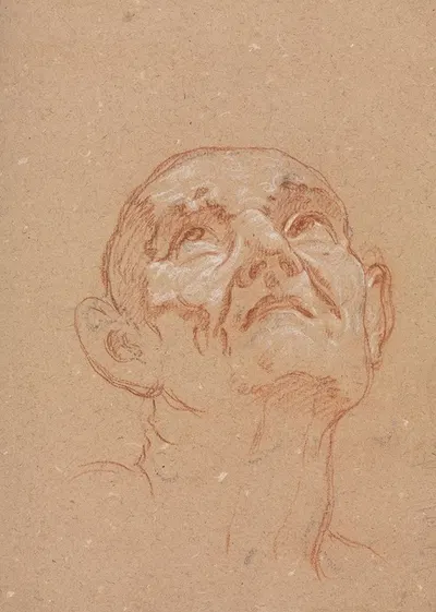 Verona Sketchbook: Male head (page 31) by Франческо Лоренци, 1760 — digital art print download