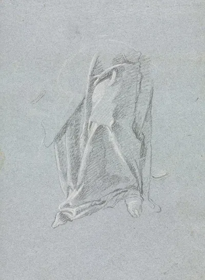 Verona Sketchbook: Drapery with foot (page 83) by Франческо Лоренци, 1760 — digital art print download