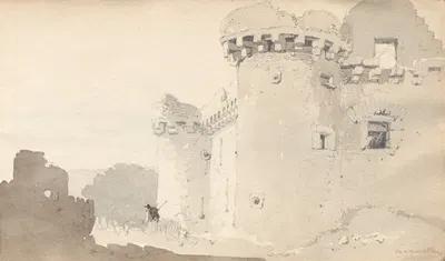 Sketchbook: "Ruined Castle" by Samuel Prout, 1814 — digital art print download