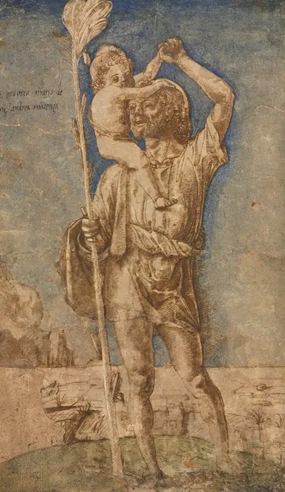 Saint Christopher by Андреа Мантенья, c.1500 — digital art print download