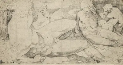 Three Male Nudes by Domenico Beccafumi — digital art print download