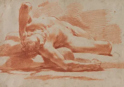 Reclining Male Nude by Гаэтано Гандольфи — digital art print download