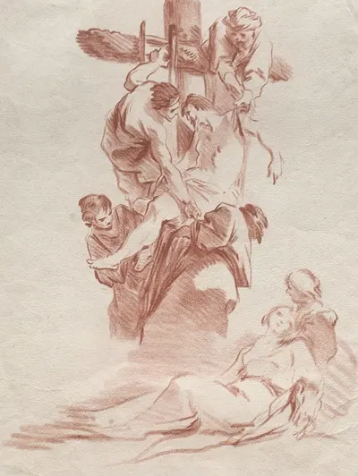The Descent from the Cross by Жан Батист Мари Пьер, 1773 — digital art print download