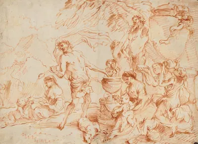 Bacchanal Before a Herm by Джованни Бенедетто Кастильоне — digital art print download