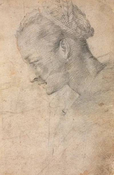 Profile of a Woman's Head (recto) by Alessandro Casolani — digital art print download