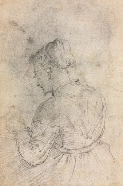 A Kitchen Maid (verso) by Alessandro Casolani, 1550-1600 — digital art print download