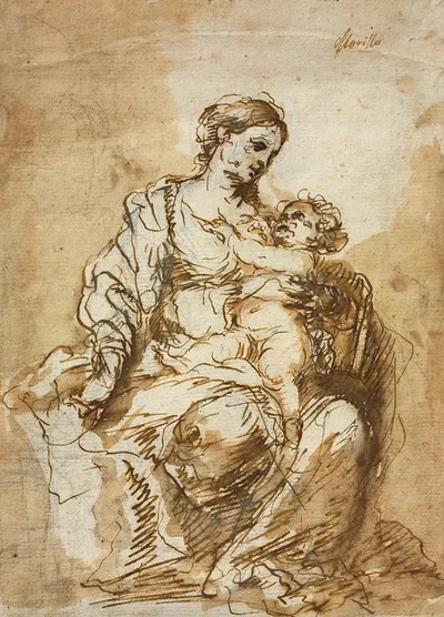 Madonna Nursing the Christ Child by Bartolomé Estebán Murillo — digital art print download