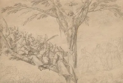 The Crucified Christ as the Tree of Life with Monks and Nuns by Laurent de la Hyre, c. 1639 — digital art print download