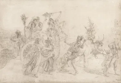 Pilgrims Returning from the Feast Day of the Madonna dell'Arco by Луи Леопольд Робер, 1827 — digital art print download