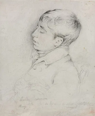 A Portrait of Welby Sherman Asleep in a Chair by Джордж Ричмонд, 1828 — digital art print download