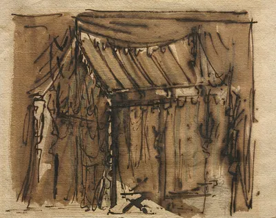 Tent (recto); Two Sketches by Йозеф Платцер — digital art print download