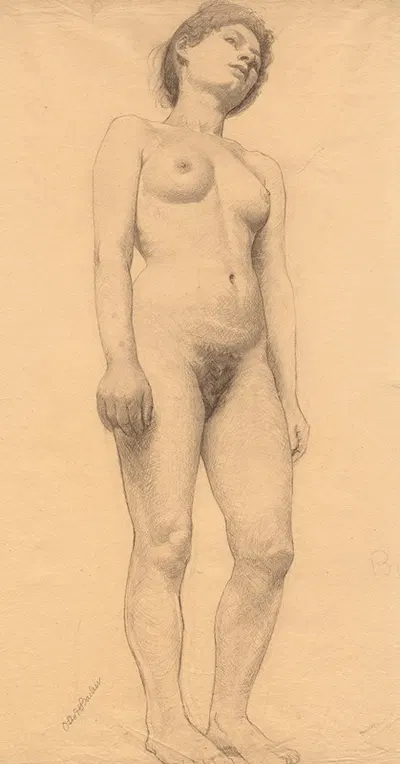 Standing Female Nude by Otto Henry Bacher — digital art print download