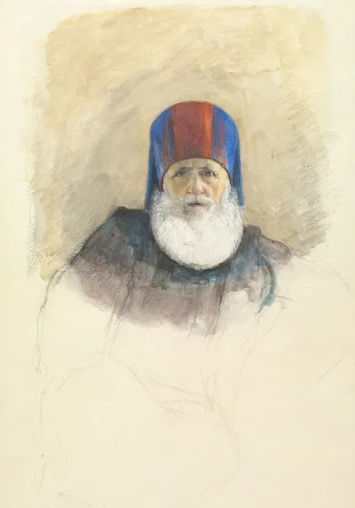 Study for Mehmet Ali Pasha by Джон Фредерик Льюис, c. 1844 — digital art print download