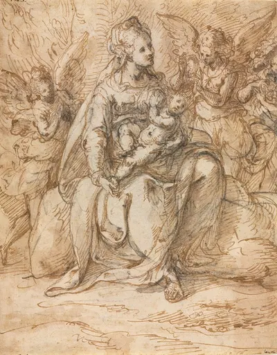 Madonna and Child with Angels by Aurelio Luini — digital art print download