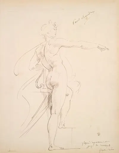Study of Apollo for Marsyas (recto) by Поль-Жак-Эме Бодри — digital art print download