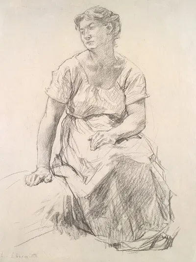 Seated Peasant Woman by Léon Augustin Lhermitte, c. 1885 — digital art print download