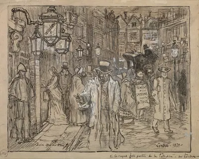 Street Scene in London by Феликс Илер Бюо, 1879 — digital art print download