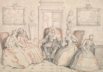 Trissotin Reading to Philaminte, Bélise, and Armande by Шарль-Антуан Койпель — digital art print download