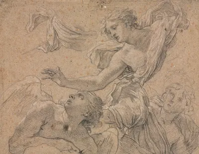Studies of Angels (recto) by Michel Dorigny — digital art print download