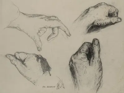 Study of Hands (recto) by Théodule Ribot — digital art print download