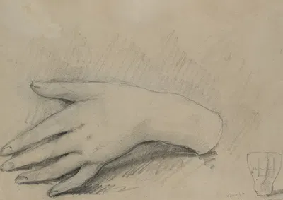 Study of a Woman's Hand (verso) by Théodule Ribot — digital art print download