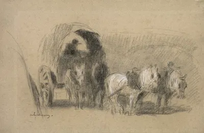 Un Chariot de farinier (A Miller's Carriage) by Альбер Лебур, c. 1895 — digital art print download
