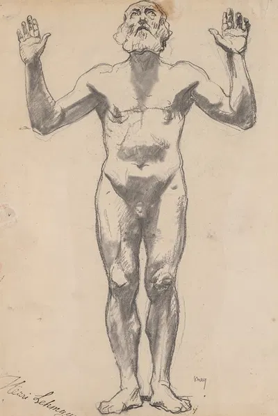 Nude Study of an Old Man by Henri Lehmann — digital art print download