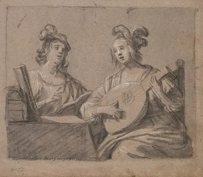 Musical Scene by Жерар ван Хонтхорст — digital art print download