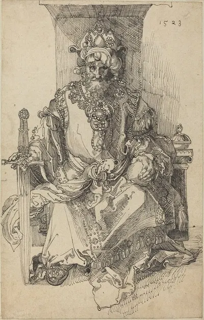 An Oriental Ruler Seated on His Throne by After Albrecht Dürer, 1523 — digital art print download